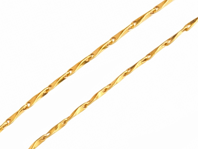 Zlatý řetízek 585, elegantní vazba z plechů, 50 cm jako dárek, 2,29 g