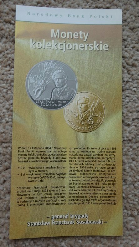 Folder 10 zł 2004 ,STANISŁAW SOSABOWSKI,stan I