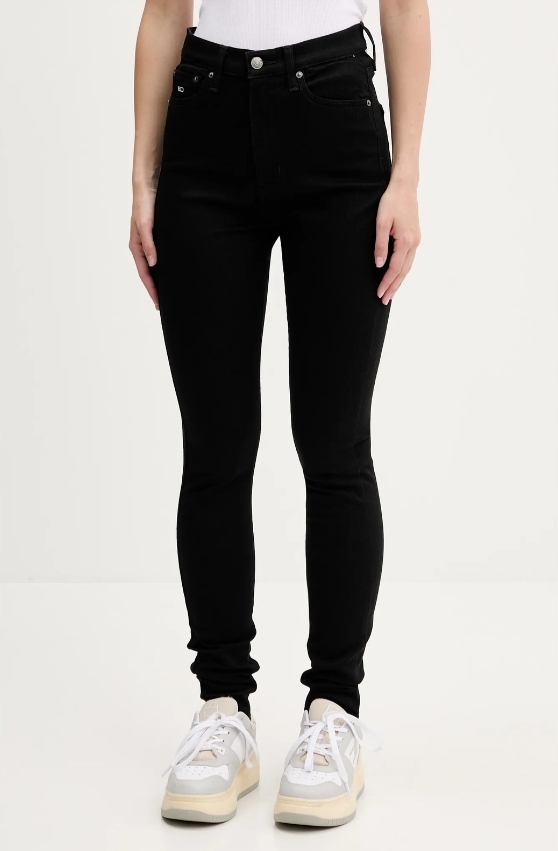 Tommy Jeans Černé Úzké Nohavice Džíny S Vysokým Pasem W27 L30 7CA
