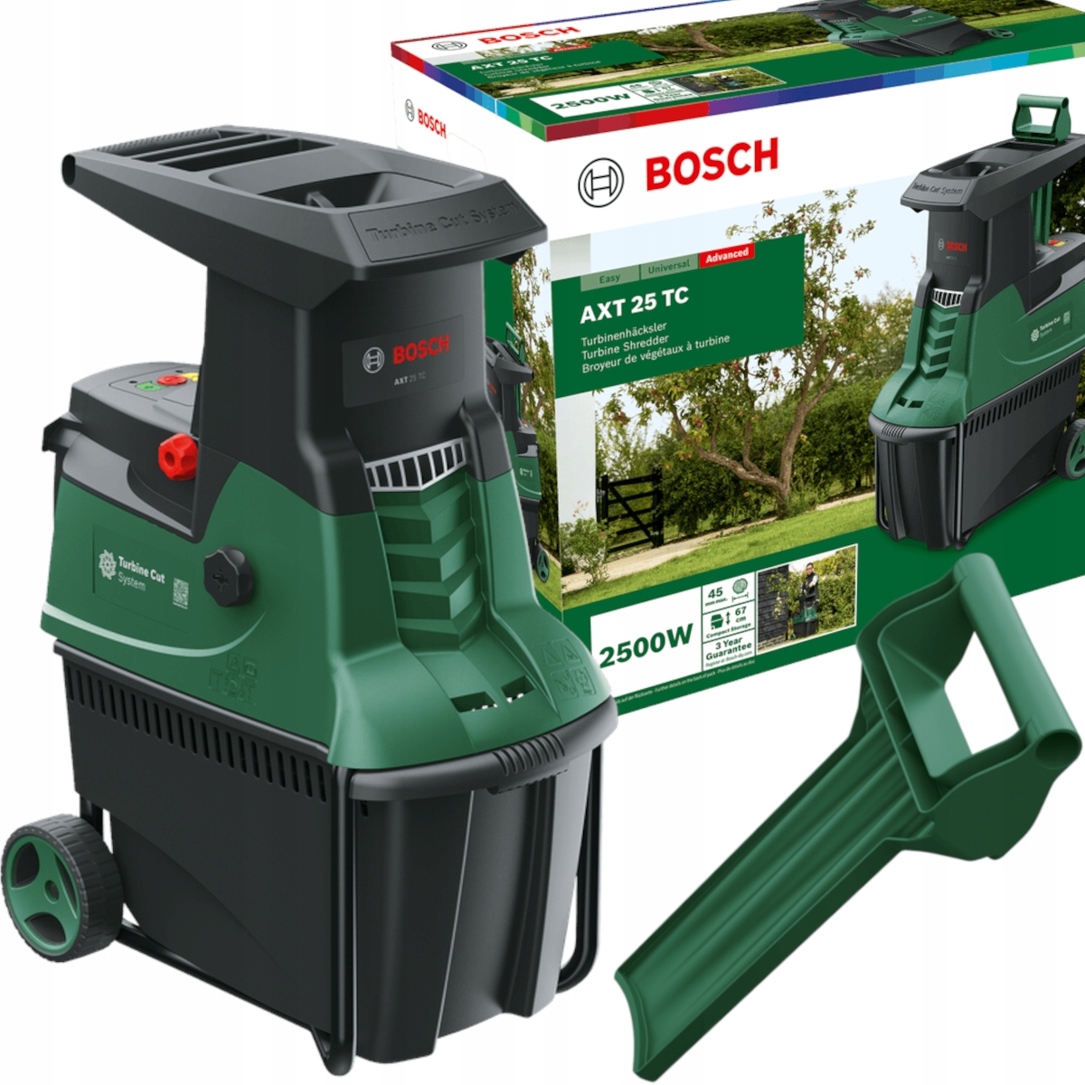 Rozdrabniacz Rębak Do Gałęzi Drzewa Drewna 2500W 230kg/h Bosch Axt 25 Tc