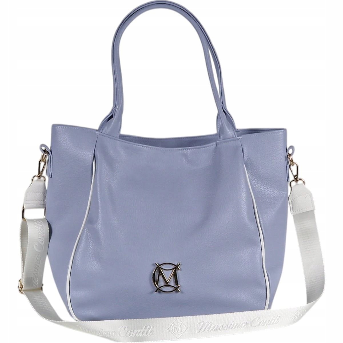 Massimo Contti klasická shopper kabelka eko kůže, modrá