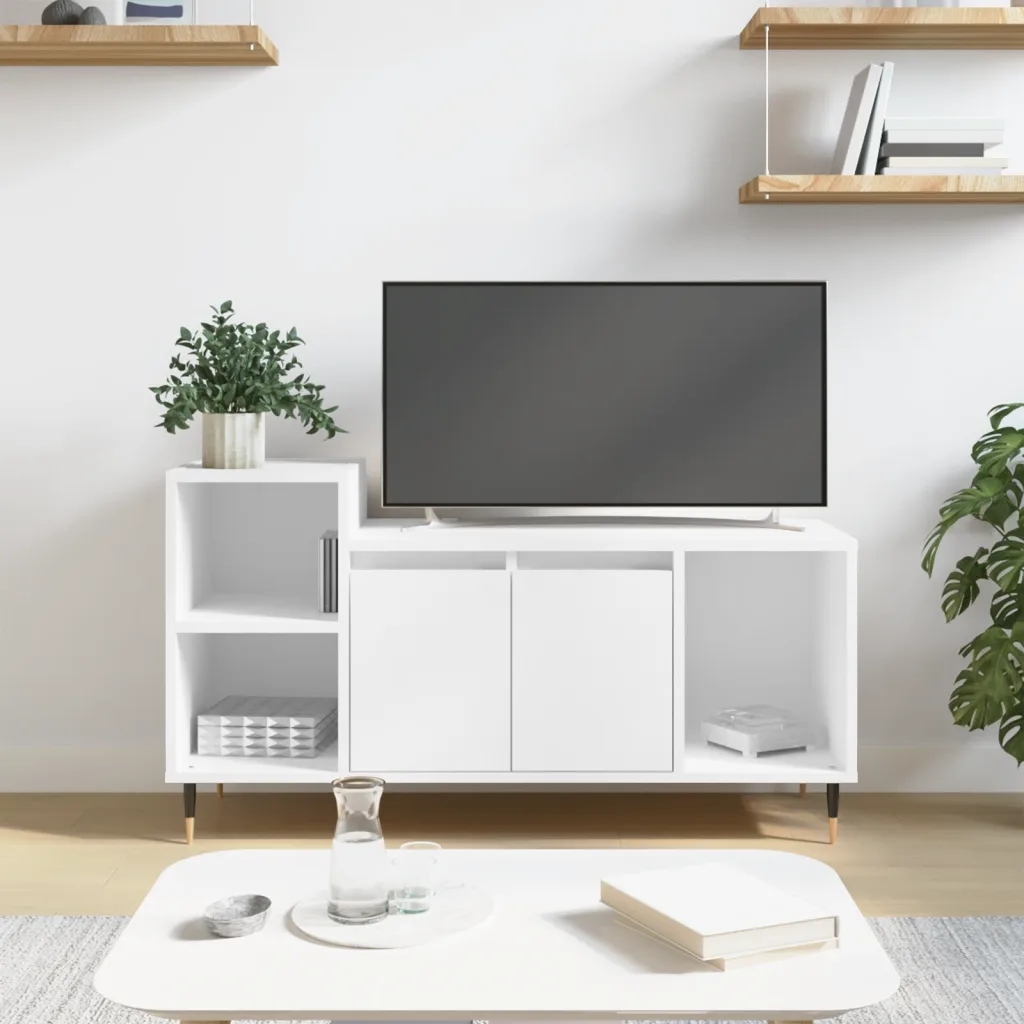 Petrashop Tv skříňka bílá 100x35x55 cm kompozitní dřevo Bílá 831308