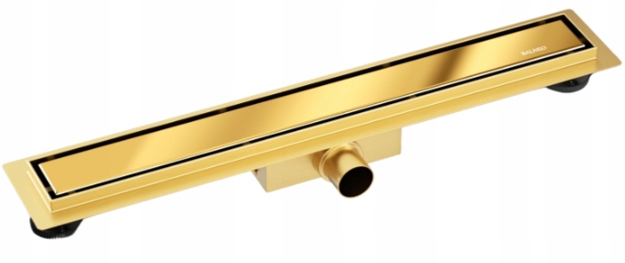 Lineárny odtok Balneo Duplex Next 80 cm zlatý lesk/doska