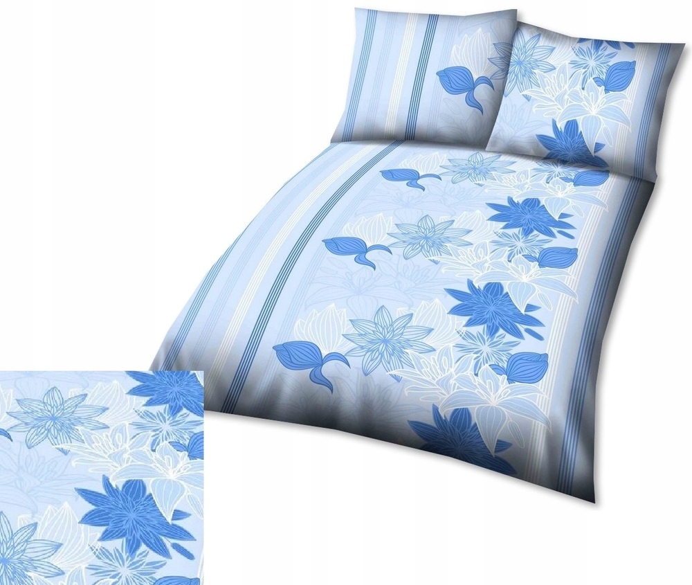 Hotelové Povlečení 160x200 1 povlak na polštář Bavlna 100%, vzor: Lilie modrá