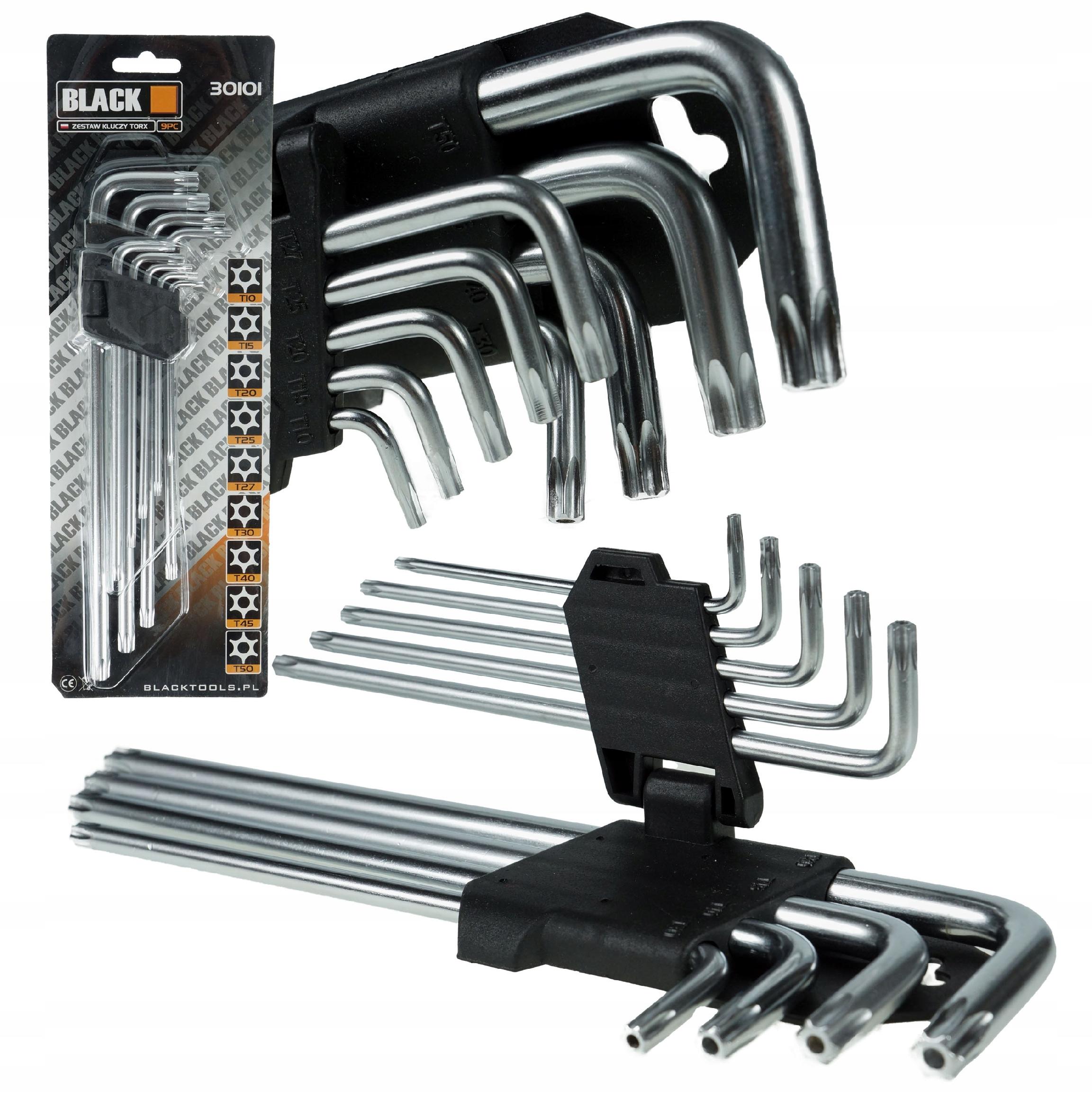 Klucze Imbusowe Torx Typ L z otworem T10-T50 9SZT