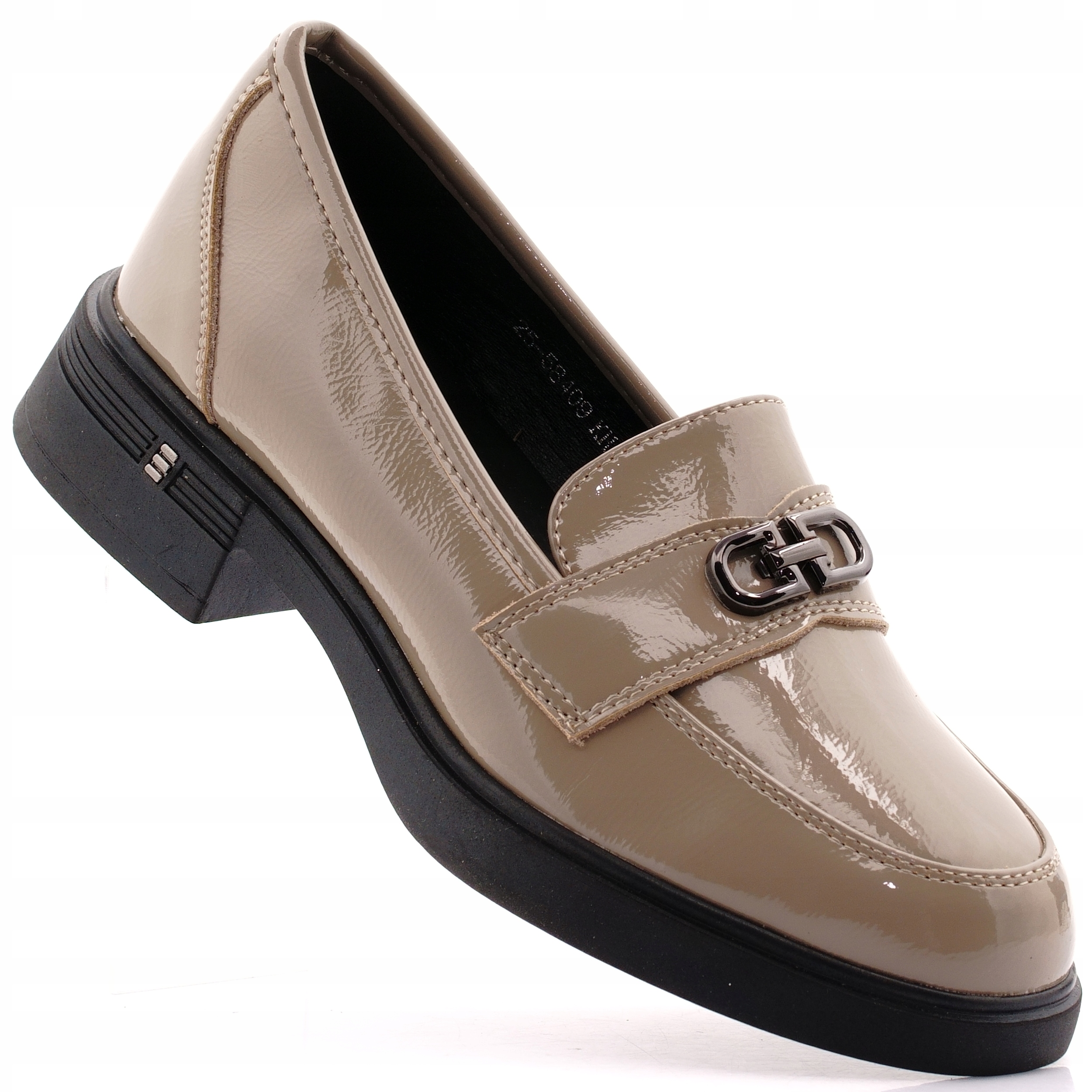 Vinceza Buty Damskie Mokasyny Półbuty Lordsy Skórzane Khaki 58409 37