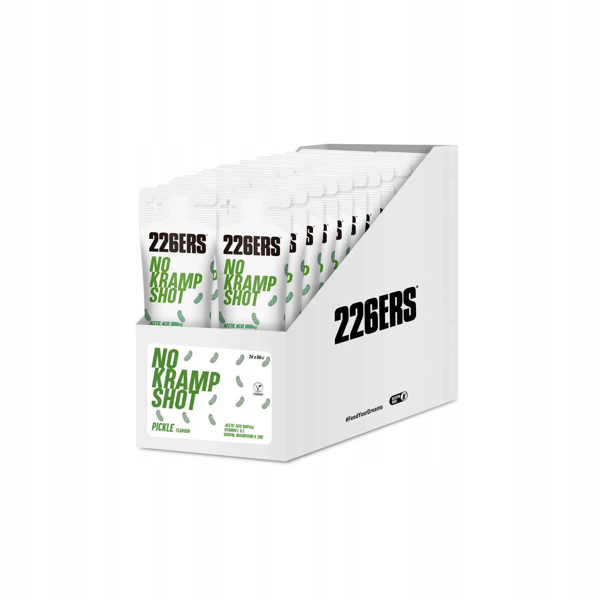 No Kramp Shot – kyselina octová s hořčíkem a sodíkem pro křeče – 24 x 60 ml.