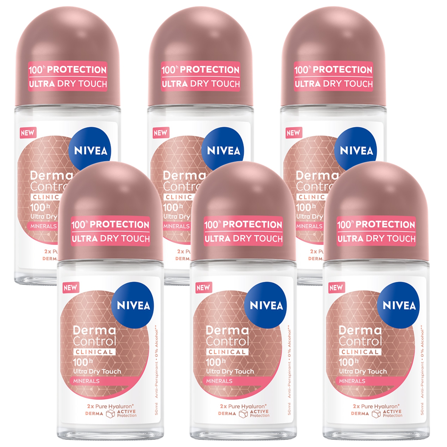 Nivea Derma Control Clinical Antyperspirant w kulce 100h damski 50ml x6