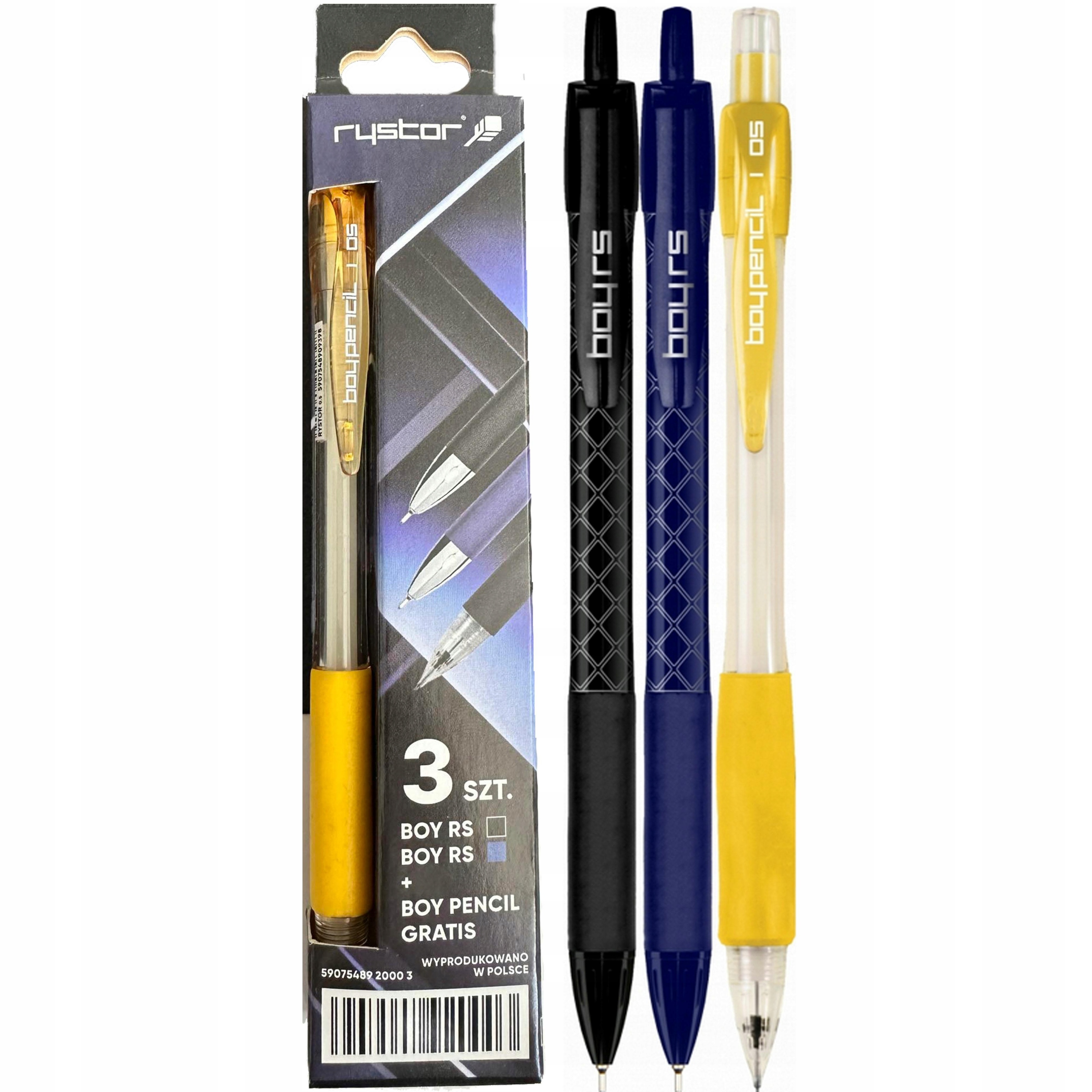 RYSTOR DŁUGOPIS BOY RS 0,7mm 2 sztuki Ołówek automatyczny ZESTAW SZKOLNY