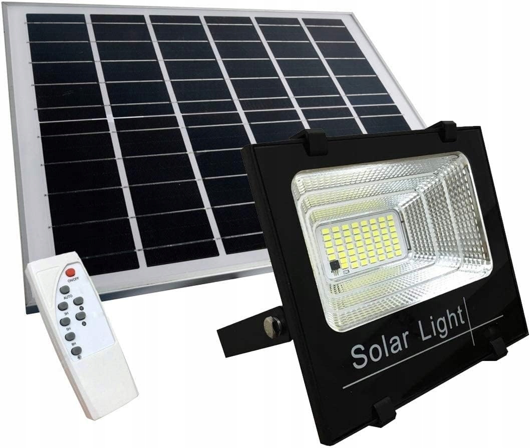 Led Reflektor 100 W Solární S Čidlem A Dálkovým Ovládáním, Bílé Světlo