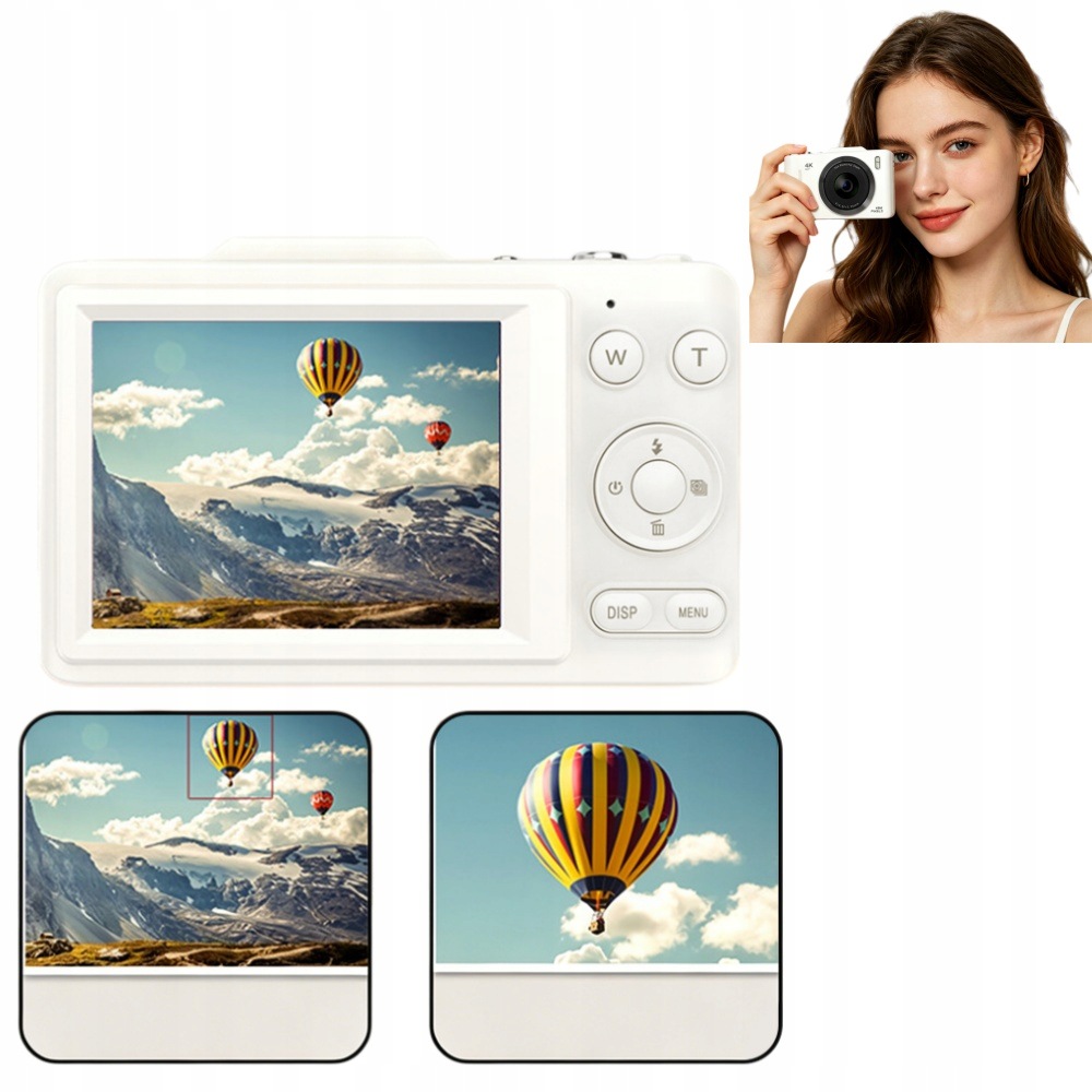 Digitální Fotoaparát 4K 48 Mp Režim Makrozomu 16-NÁSOBNÝ, Lehký, Kompaktní S 32 Gb