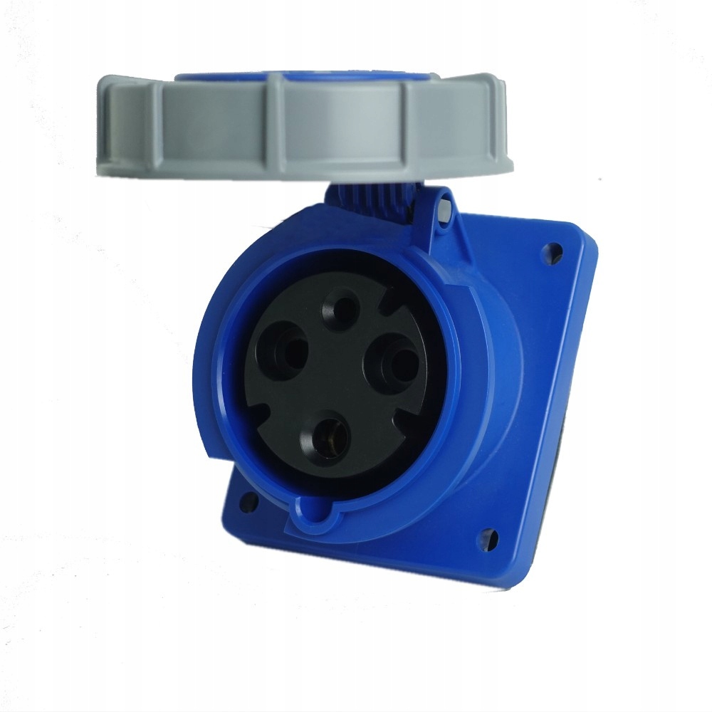 Průmyslová Šikmá Tabulová Zásuvka 63A 3P 230V IP67 Pro Zabudování, Silná