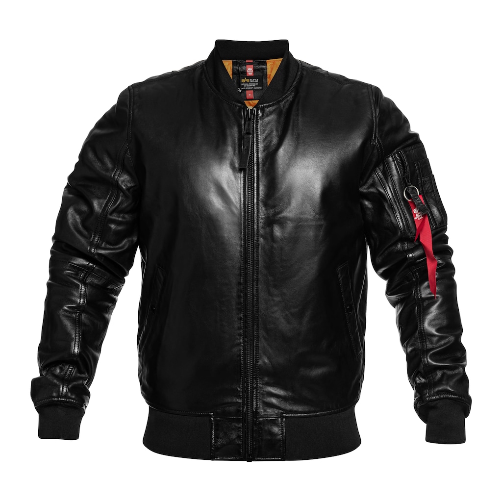 Pánská bomber kožená bunda Alpha Industries MA-1 Leather Bomber Black L
