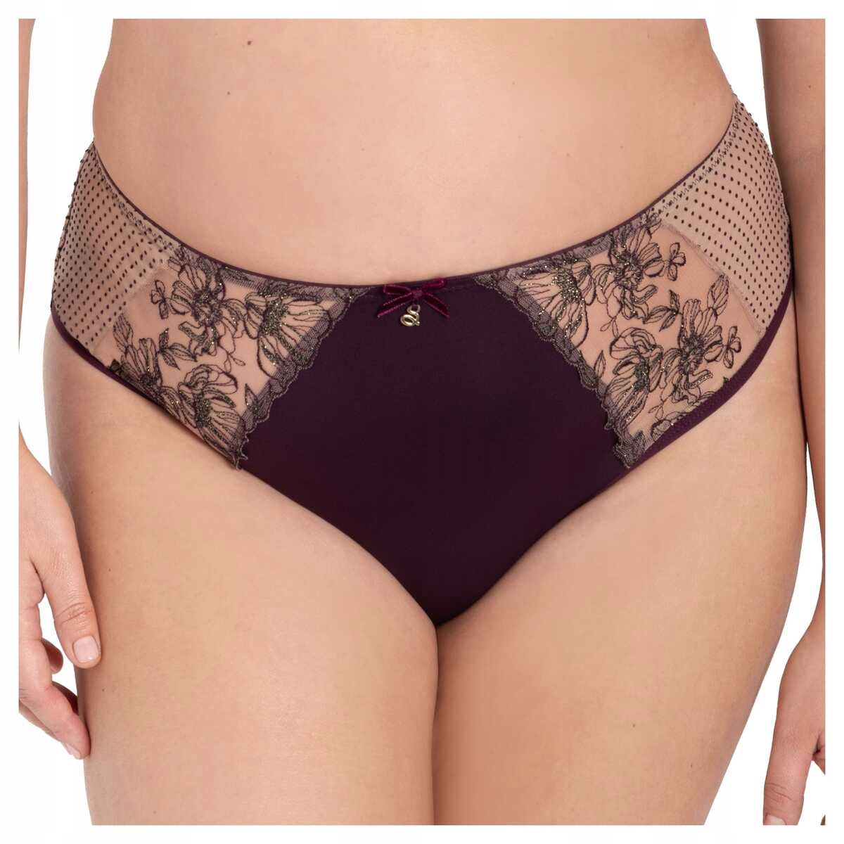 Samanta Kalhotky dámské švýcarské výšivky Silvia B400 lilek M