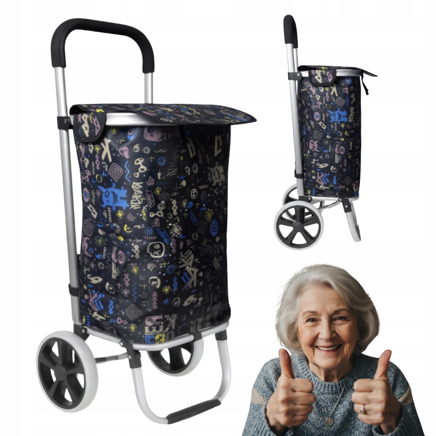 Taška Milan Na Kolečkách Nákupní Vozík 40 L Nápisy