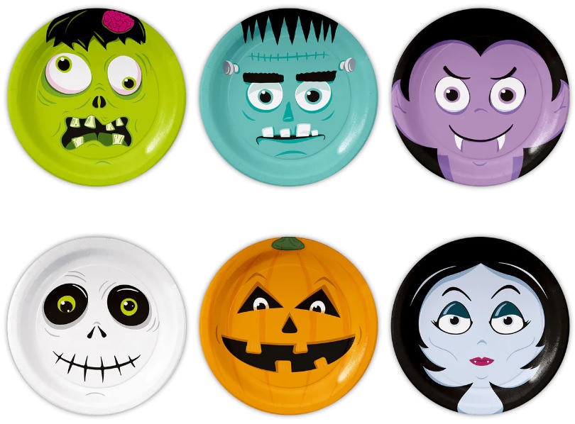 Talířky Halloween Monster Dýně Duch Upír 6 Ks