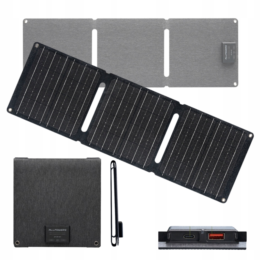 Solární nabíječka Allpowers 21W 5V Turistická lehká mobilní Usb nabíječka