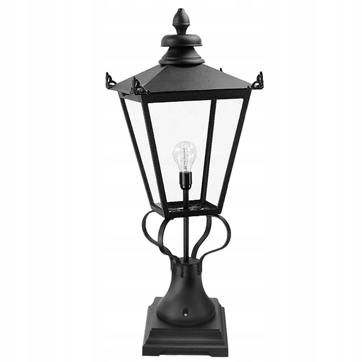 Vonkajšia stojaca soklová lampa čierna viktoriánska 106 cm IP23 Elstead