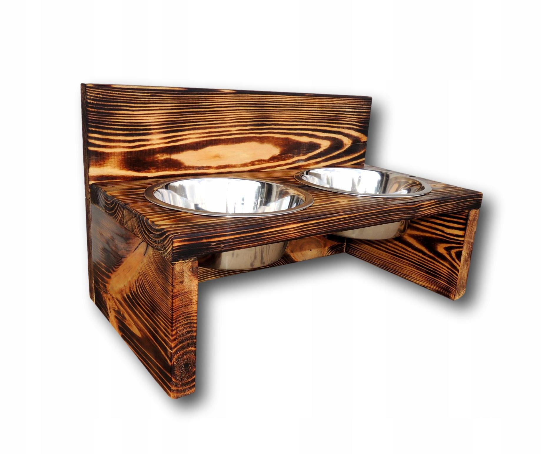 

Duży Stojak Miski 1,8L Podstawka psa Bufet Drewno