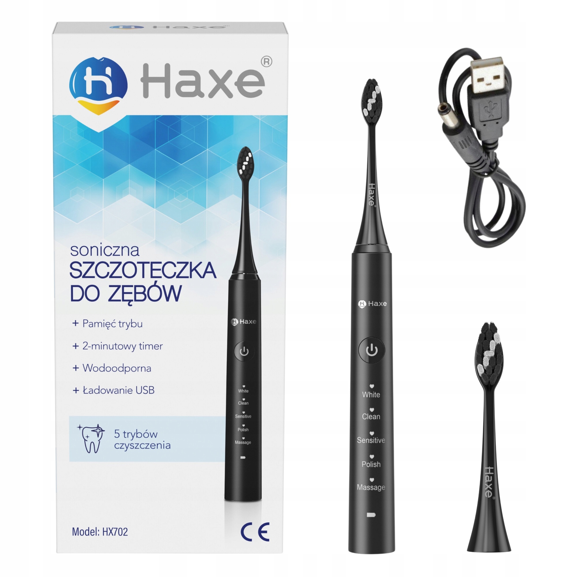 Szczoteczka soniczna Haxe HX702 Czarny Timer