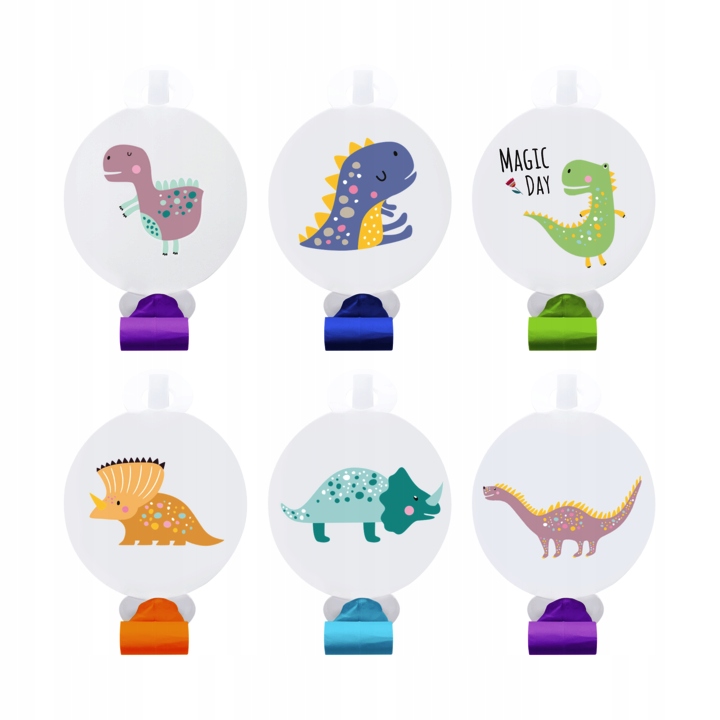 

Trąbki Gwizdki Dinozaury 6 szt.