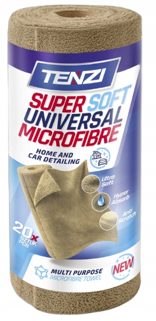 Levně Tenzi Utěrky z mikrovlákna na roli Hnědé Do Auta I Domácnosti 35x35 cm 20 kusů