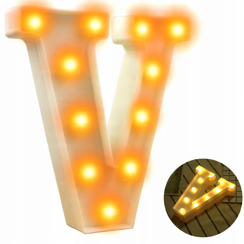 

Litera Literka V Lampka Led Dekoracyjna 22CM Nowa