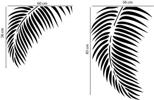 SZABLONY MALARSKIE WIELORAZOWE LIŚCIE PALMY XL Długość 86 cm
