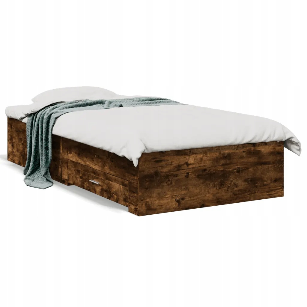 Rám postele s zásuvkami 193x93x32 cm, barva kouřový dub