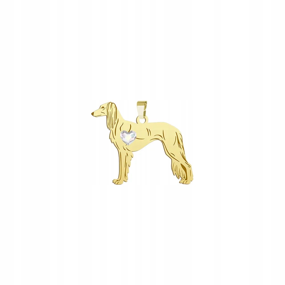 Zlatý přívěsek s Perským chrtem Saluki 925 Dárek Šperky Gravírování Bonus