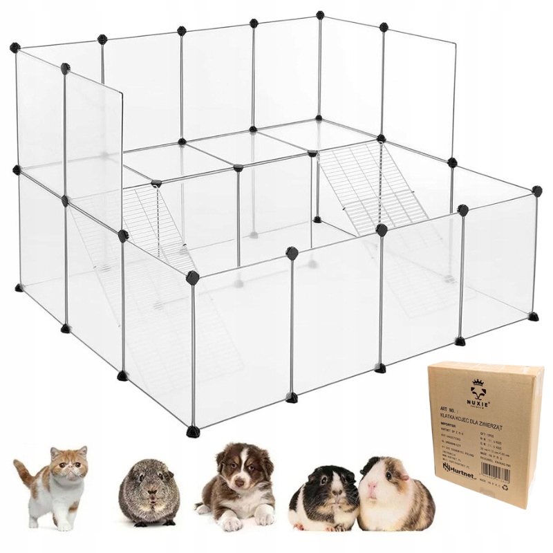 Levně Velká Kotec Výběh Pro Králíky Kočky Psa Štěňat 143 x 108 cm