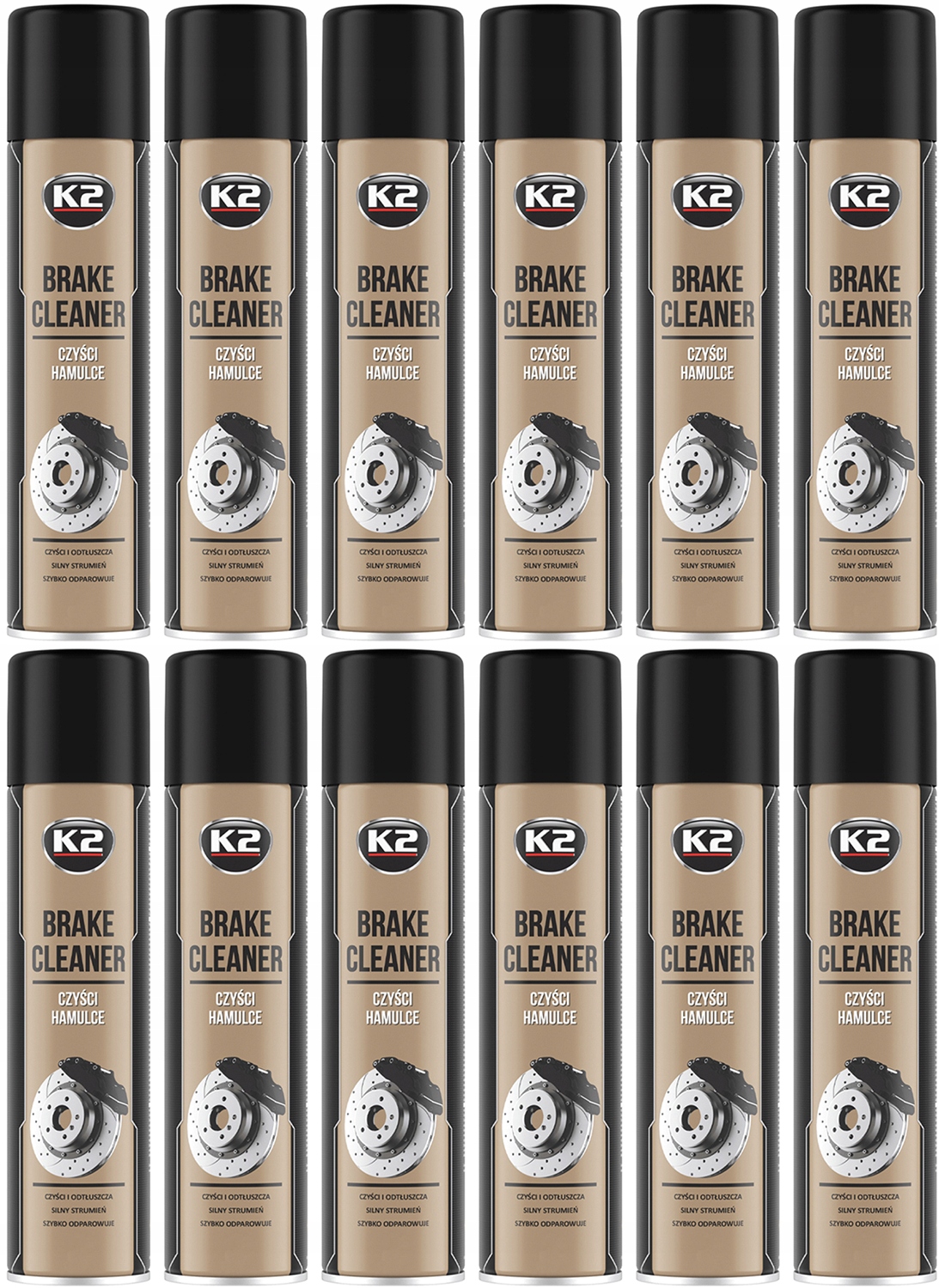 K2 BRAKE CLEANER ZMYWACZ DO TARCZ 600ml 12 SZTUK