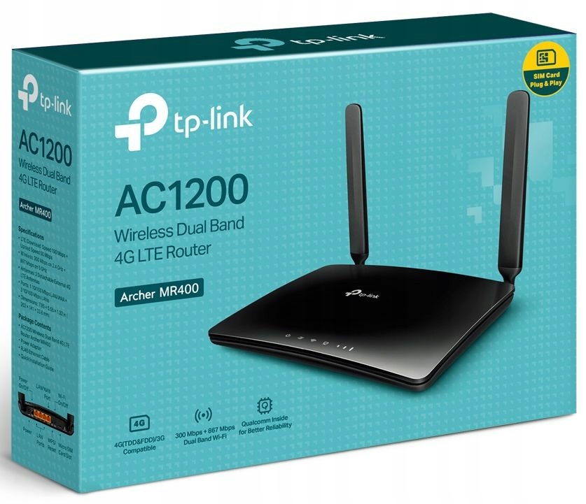 Router TP-Link Archer MR400 4G Lte AC1200 Lan Sim