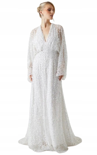 Coast Bílá Krajková Svatební Sukně S Dlouhým Rukávem 42 Hki