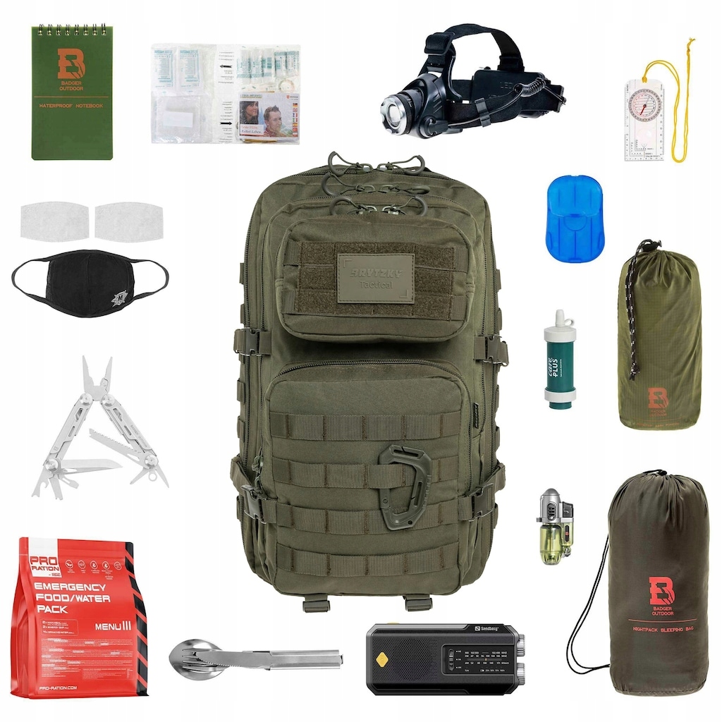 Plecak Rcb ewakuacyjny Brytzky Tactical Polygon Large 36 l Olive wyposażony