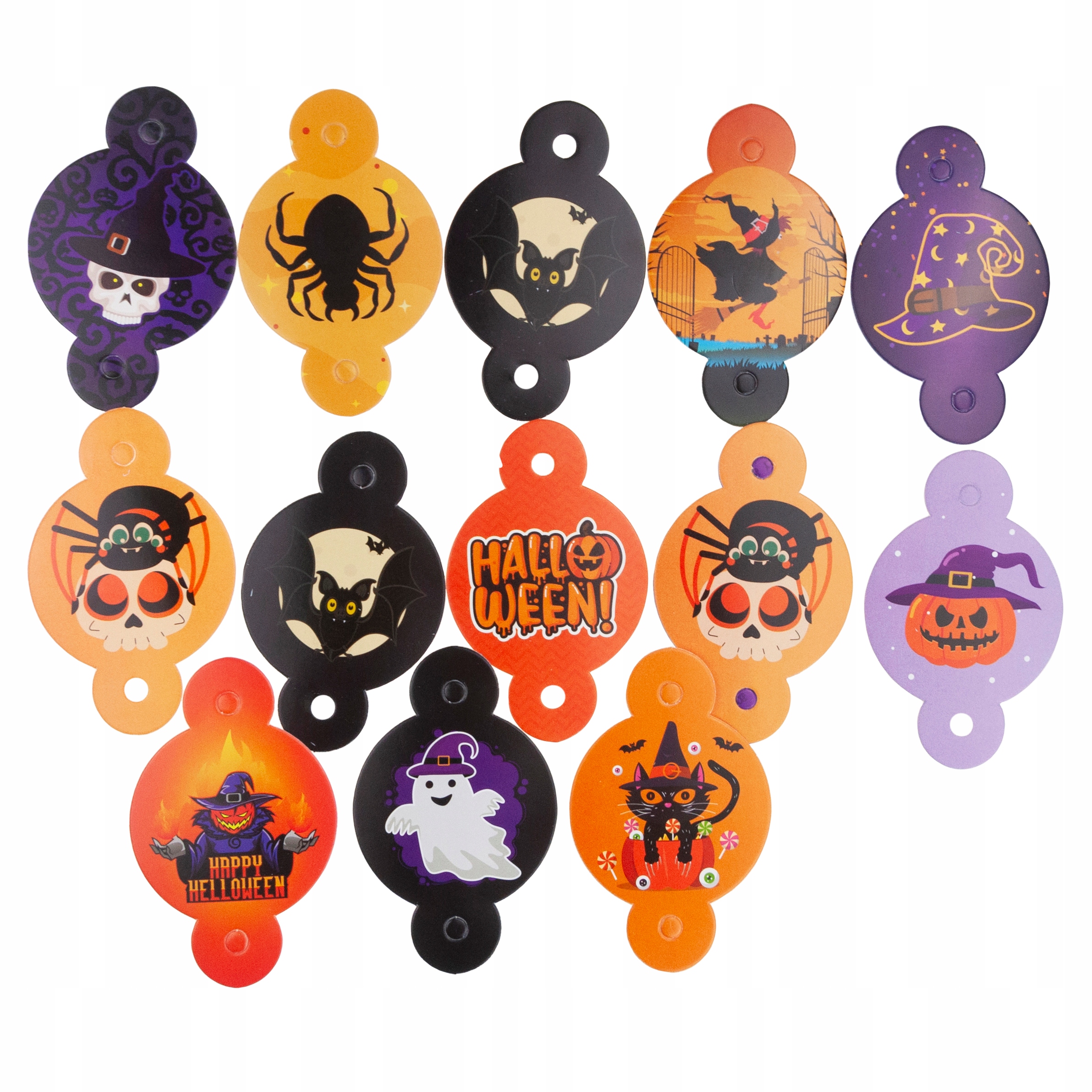 SŁOMKI PAPIEROWE Z DEKORACJĄ HALLOWEEN EKO RURKI DUSZKI DYNIA NIETOPERZ Motyw dynia