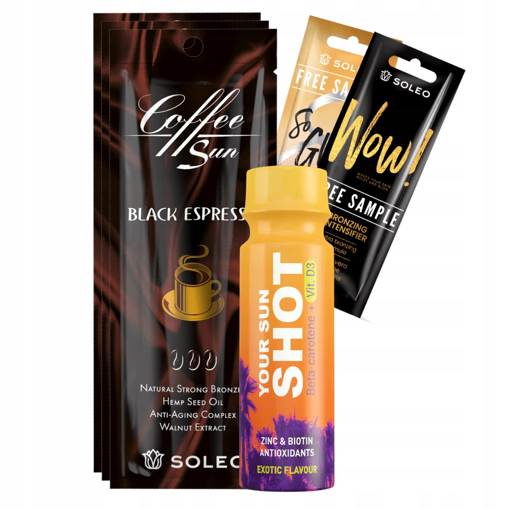 SOLEO BLACK ESPRESSO 3x15ml MOCNY BRONZER Z +GRATISY