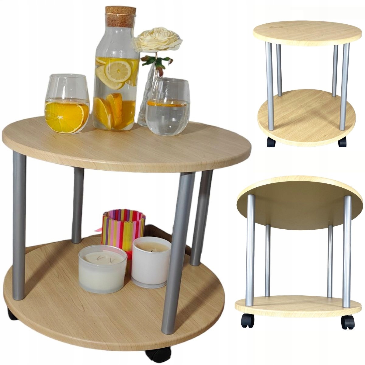 

Okrągły Stolik Kawowy Stoliczek Nocny