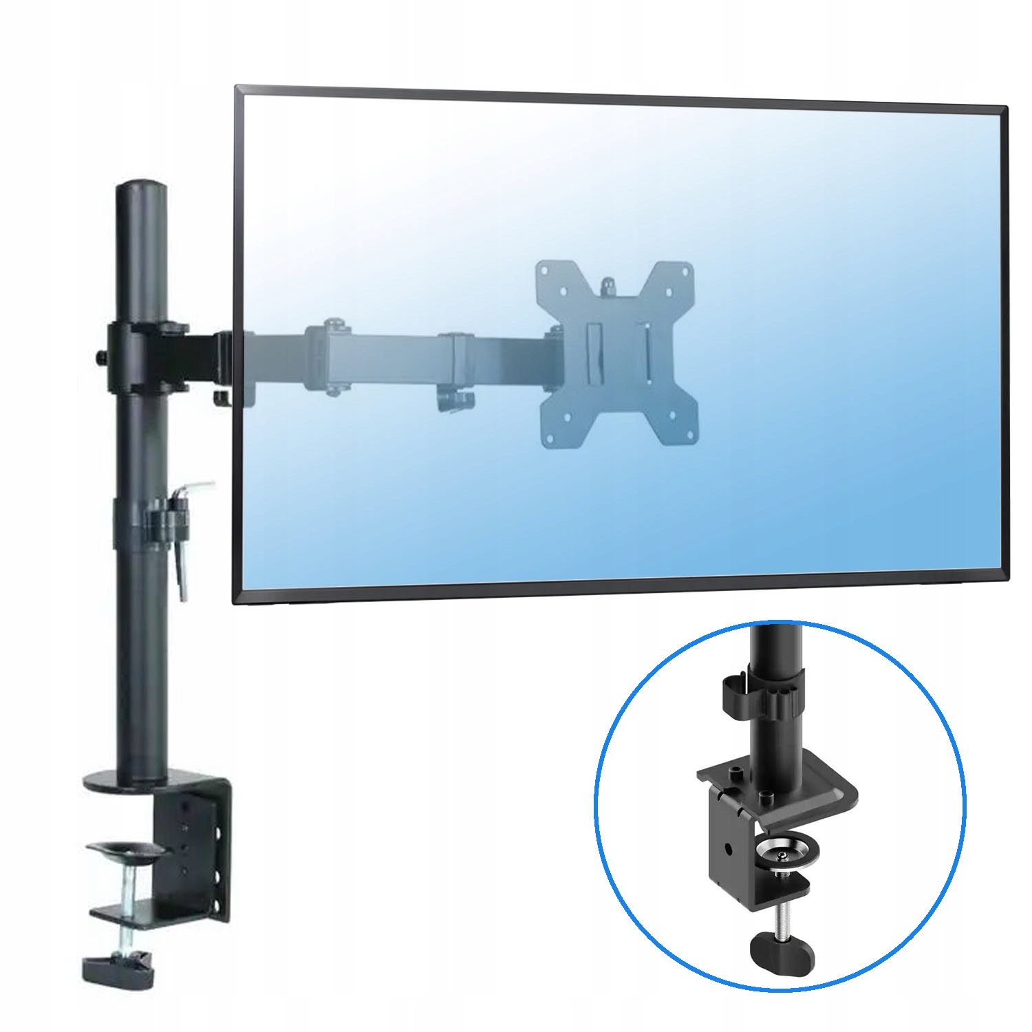 Uniwersalny ruchomy biurkowy uchwyt stojak ramię na monitor 14-32" Vesa