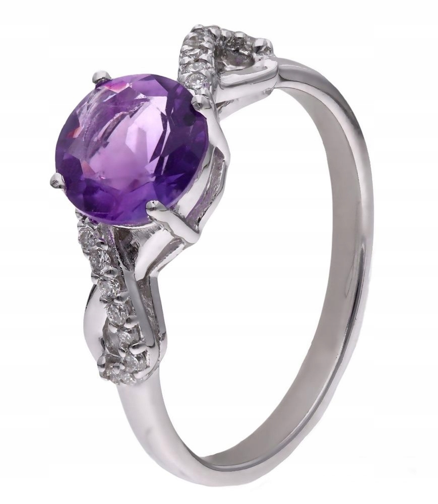 Prstýnek Ag 925 Ametyst a diamant CVD-3441-R-AM vel. 19