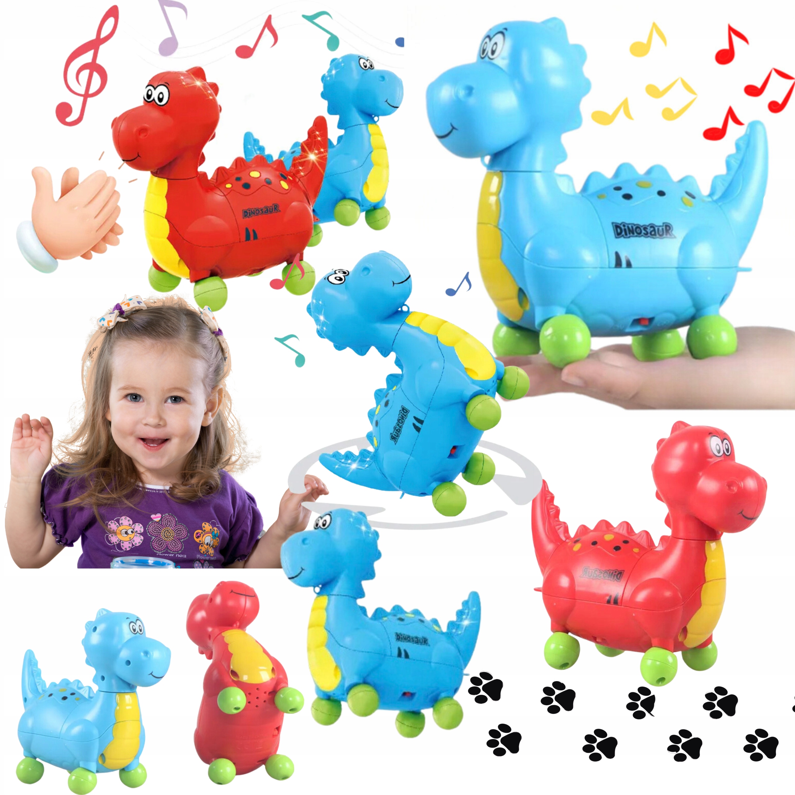 

Interaktywny Dinozaur Tańczy Świeci Śpiewa Led