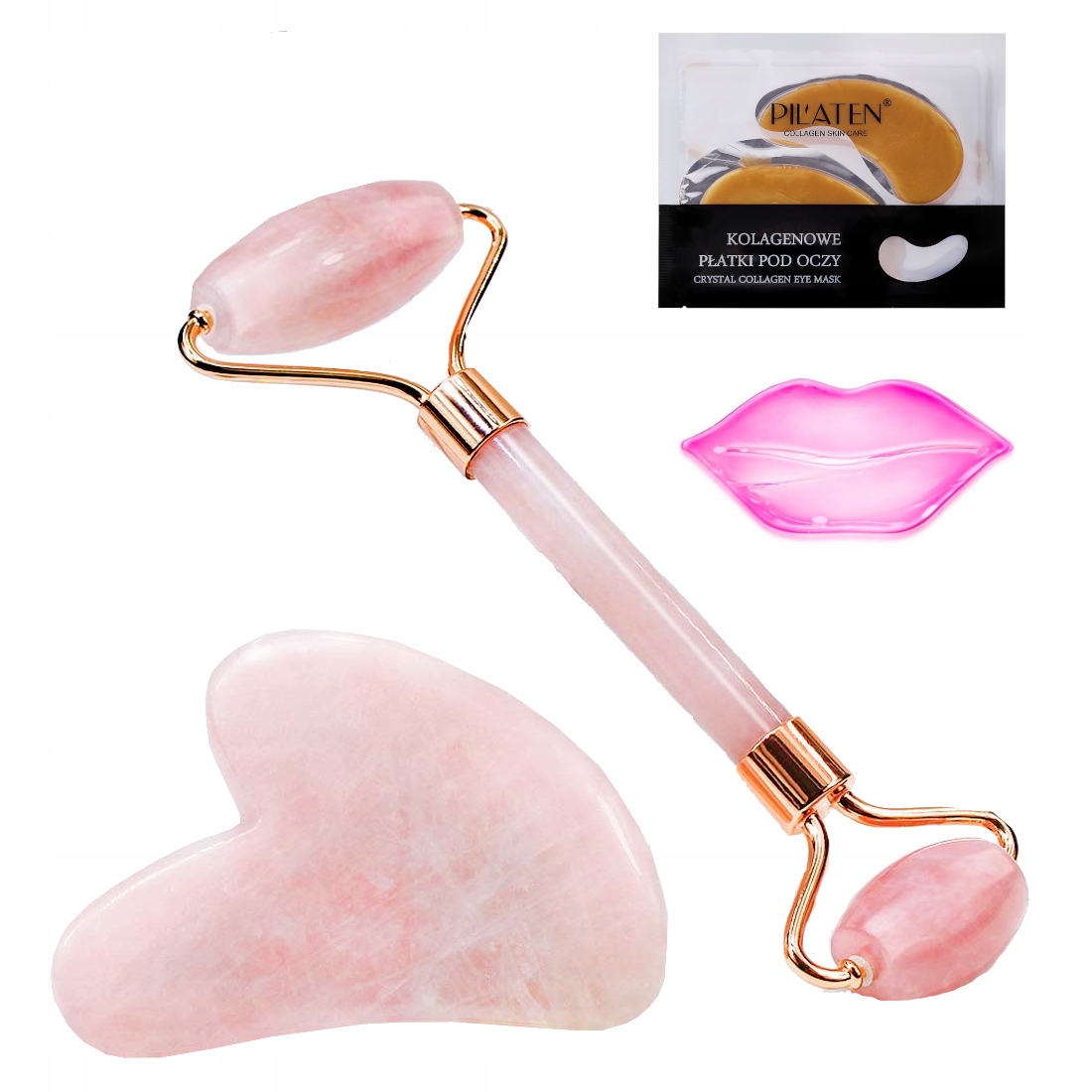 

Zestaw Roller Kwarcowy Do Twarzy Kamień Gua Sha