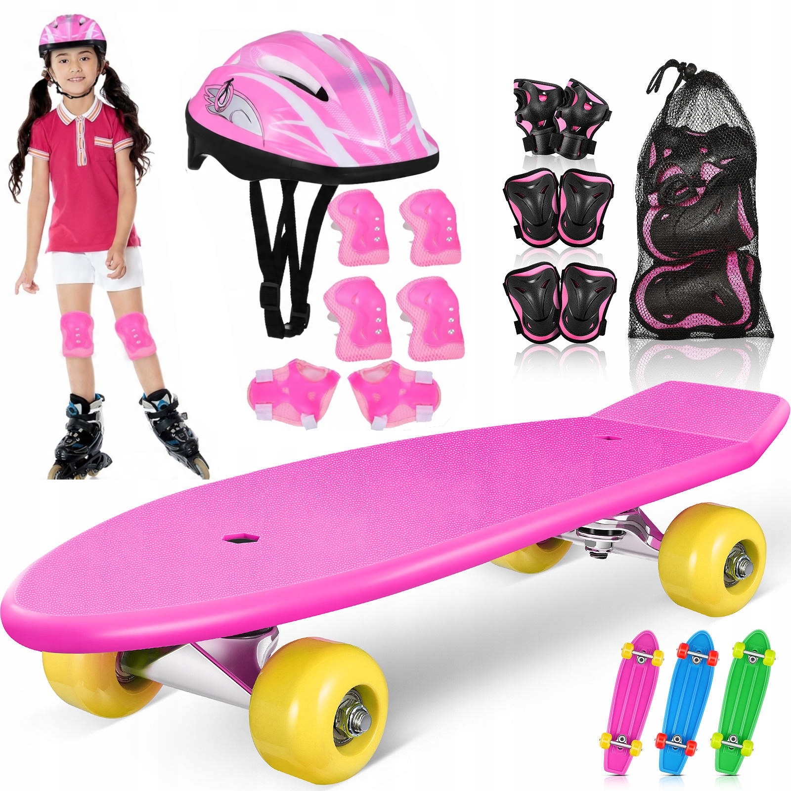 Longboard Pro Dospělé A Děti Růžový Odolný A Stylový