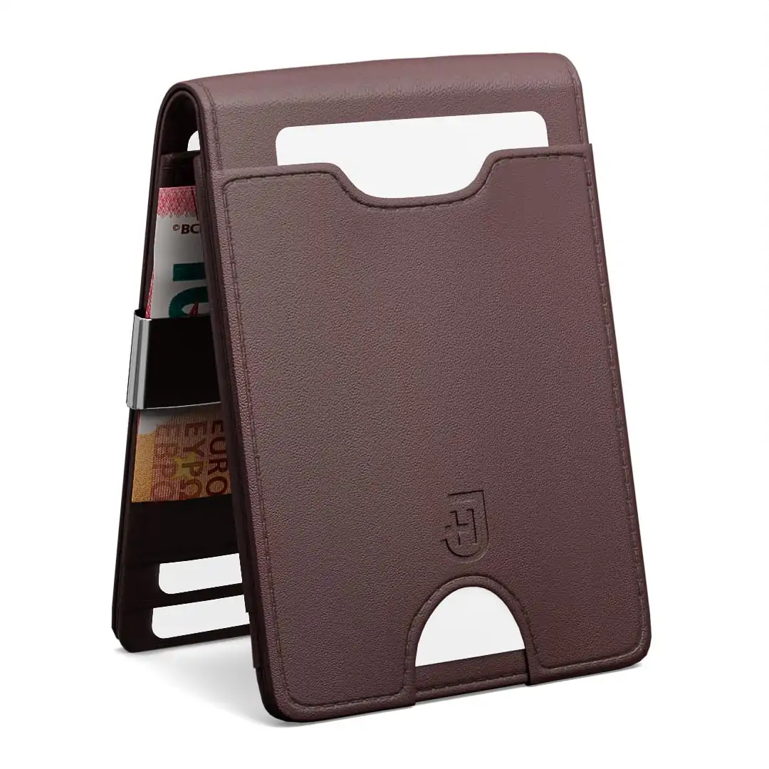 James Hawk Smart Wallet Brown Kožená peněženka, barva Hnědá s klipem