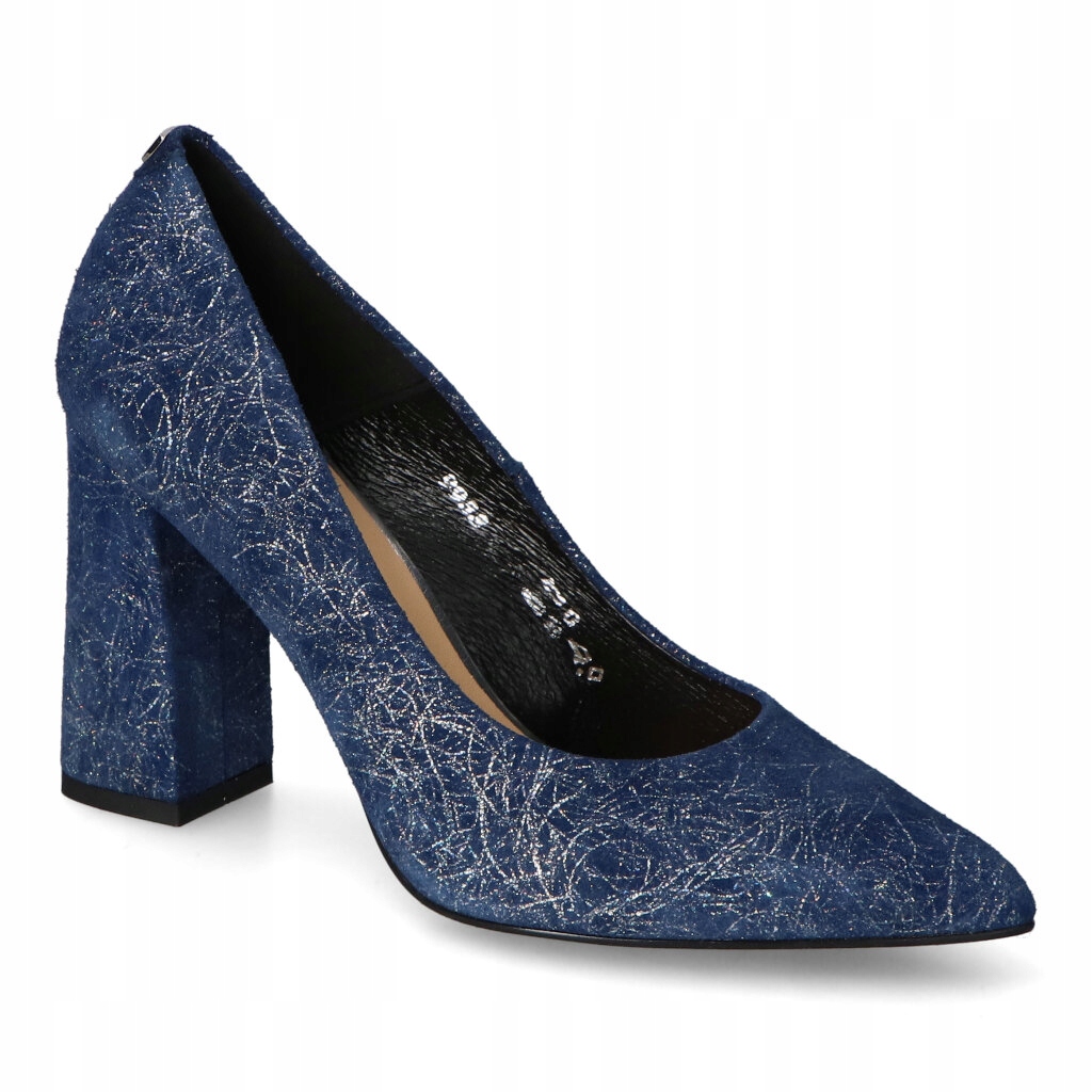 Czółenka Sala 9933/813 Niebieskie zamsz 38