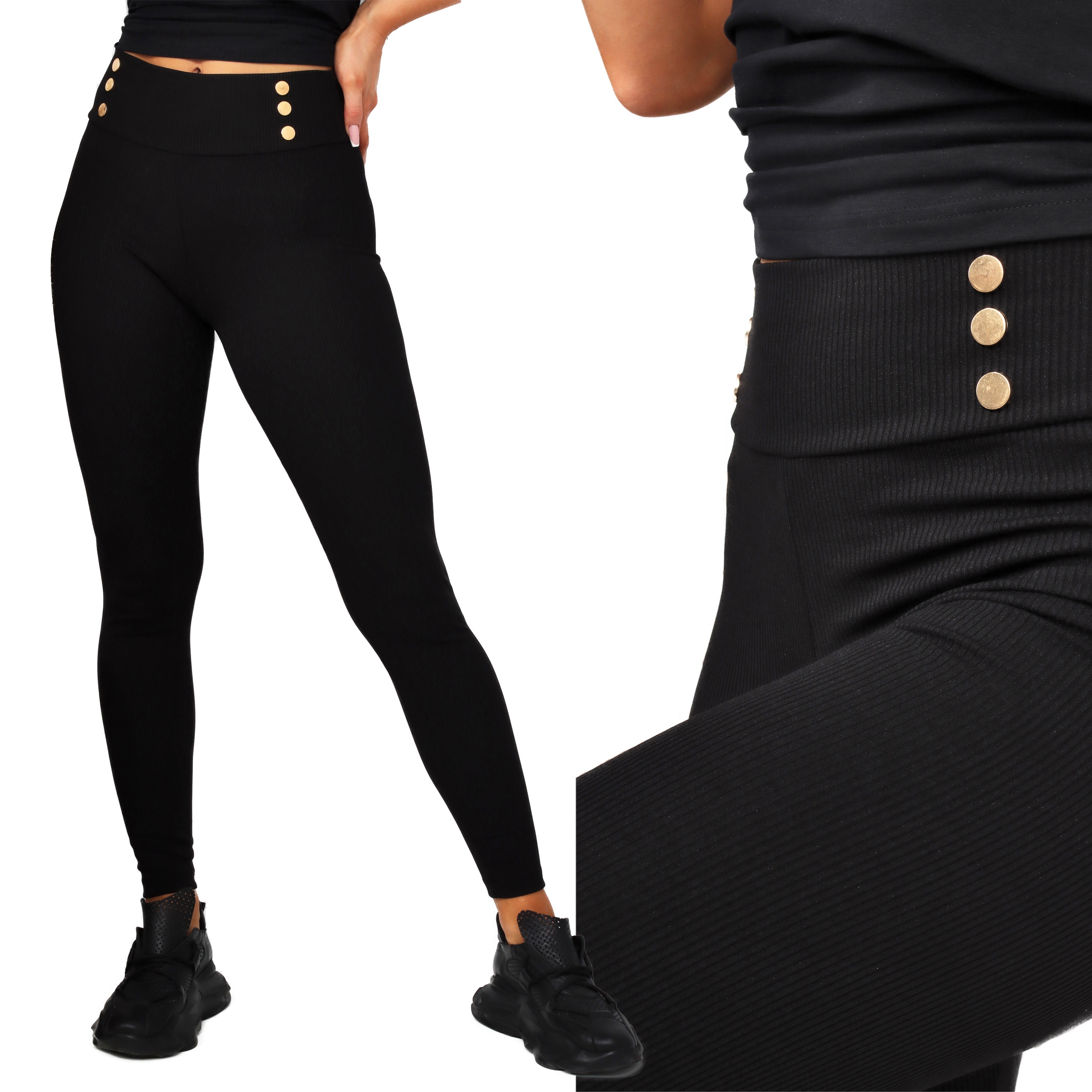 

Leginsy Damskie Getry Spodnie Wysoki Stan 42 XL Cz