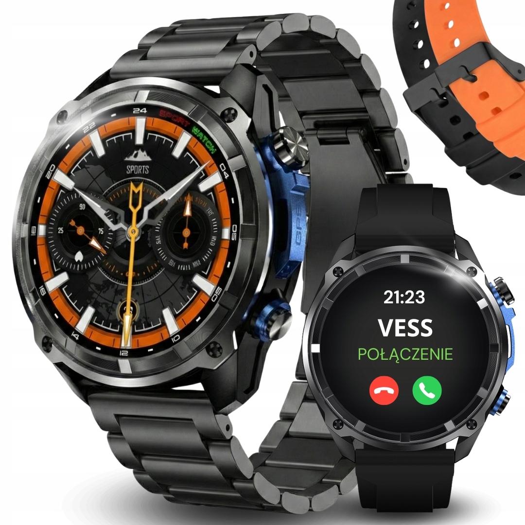 Smartwatch Pánske Hodinky Gps Vodotesné Rozhovory Menu Pl 860MAH Bluetooth
