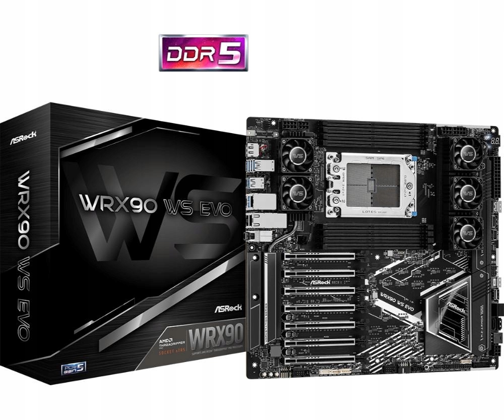 ASRock Mb Sc sTR5 WRX90 Ws Evo, Amd WRX90, 8xDDR5, 1xDP, Eeb WRX90 Ws…