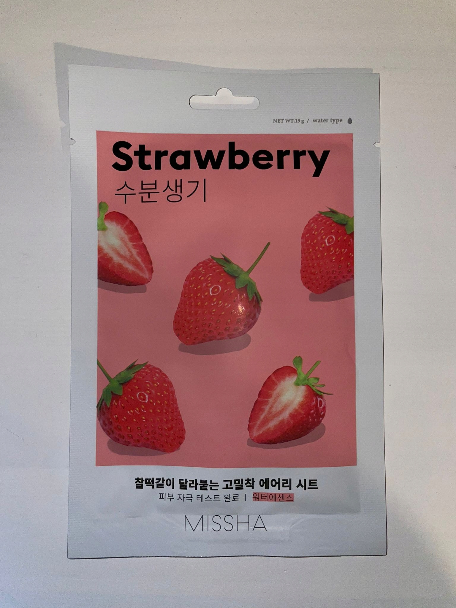 Missha Airy Fit Sheet Mask Strawberry plátýnková maska 19 g 1 ks