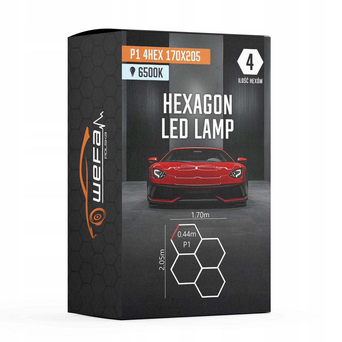 3 režimy jasu Lampa Hq Led Hexagon P1 4HEX 120x310 Dílna Garáž Obývací pokoj